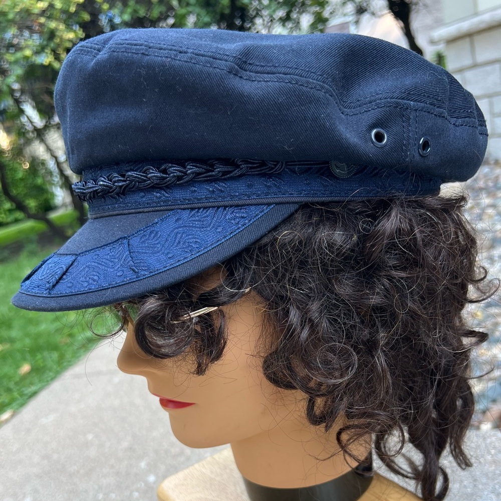 Dorfman Pacific Reformation Fiddler Cap | Navy—Blue Textured Ribbon & Cord—M/L - Picture 8 of 17